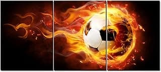 Soccer Wall Art Boy Room Sports Themed Party Decoration Football Artwork Print for Bedroom Dormitory Gym Kids Bedroom Wall Décor Framed 12x16inch
