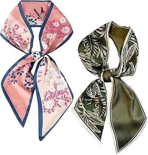Hair Scarf for Women Fashion Satin Silky Feeling Neck Scarf Bag Purse Scarf for Handbag Handle Etc