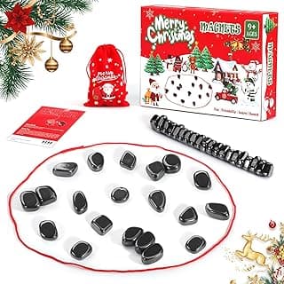 Magnetic Chess Game Christmas Set ,Magnetic Chess Game with Stones and Rope,Magnet Chess Game,Multiplayer Puzzle Strategy Family Party Travel Game for Kids and Adults