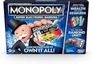 Monopoly Super Electronic Banking Board Game, Electronic Banking Unit, Choose Your Rewards, Cashless Gameplay Tap Technology, for Ages 8 and Up
